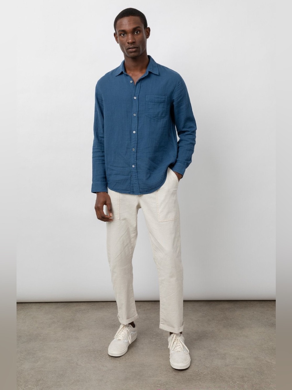 Rails Owens Shirt 100% Cotton in Indigo (M)